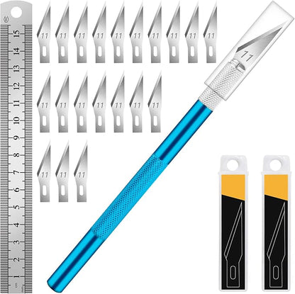 DIYSELF 1PCS Exacto Knife with Safety Cap and 20PCS Craft Precision Hobby Knife by DIYSELF