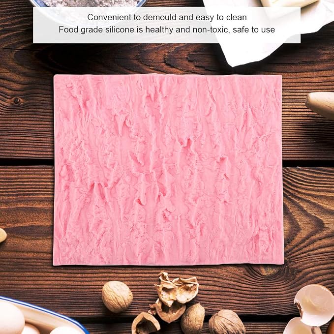 Rectangle Cake Tree Bark Texture Design Silicone Icicle Lace Bread Baking Non - Image 7