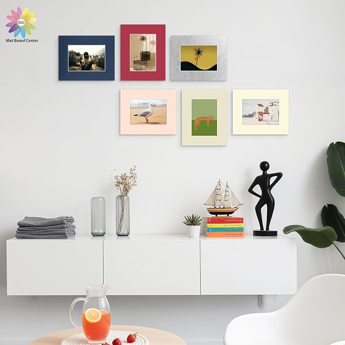 Mat Board Center, 8x10 Mixed Colors White Core Picture Mats Mattes Matting - Image 9
