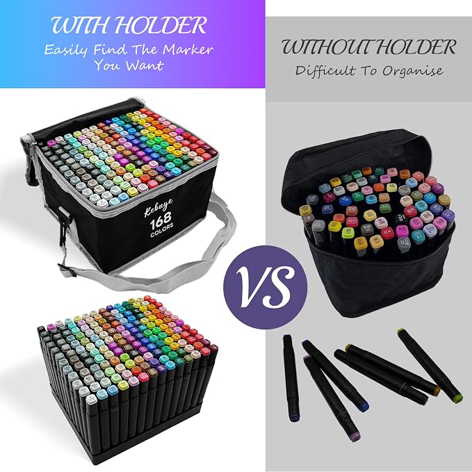 168 Colors Alcohol Markers Set, Professional Drawing Markers - Image 3