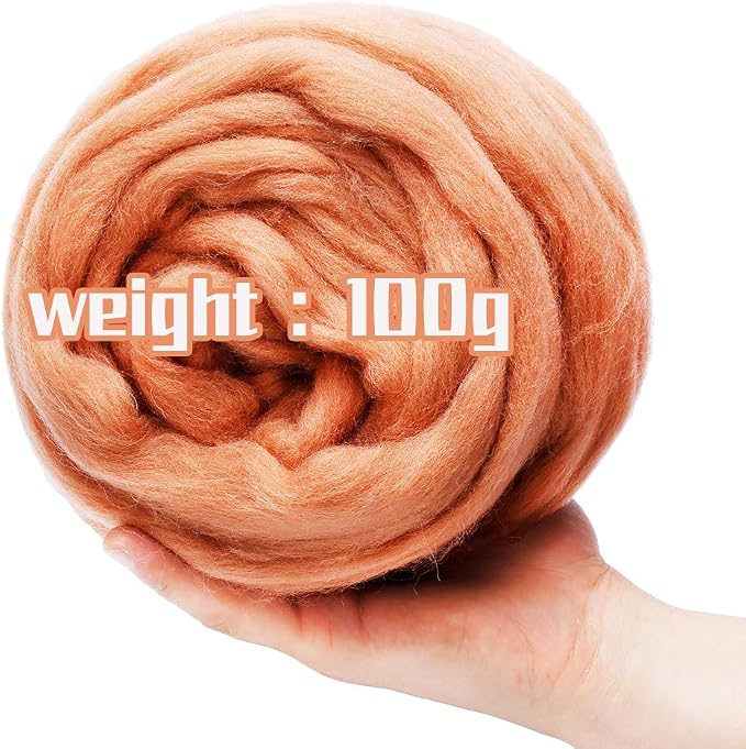 3.53oz Wool Roving Yarn, Wool Felting Supplies, Pure Wools, Chunky Yarn - Image 8