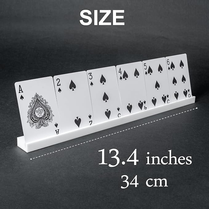 Playing Card Holders 13.4 Inches White Acrylic Solid Card Holder - Image 2