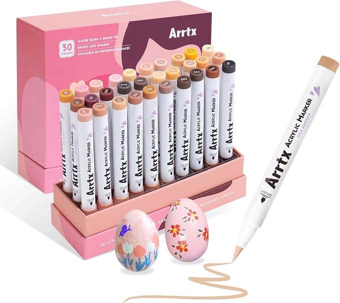Arrtx 30 Colors Skin Color Acrylic Paint Pens, Skin Tone Paint Markers Paint by Arrtx