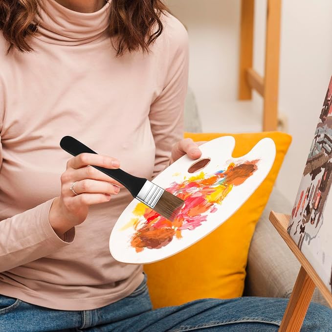 5Pcs Wide Flat Paint Brushes, Oil Art Brushes Set - Image 5