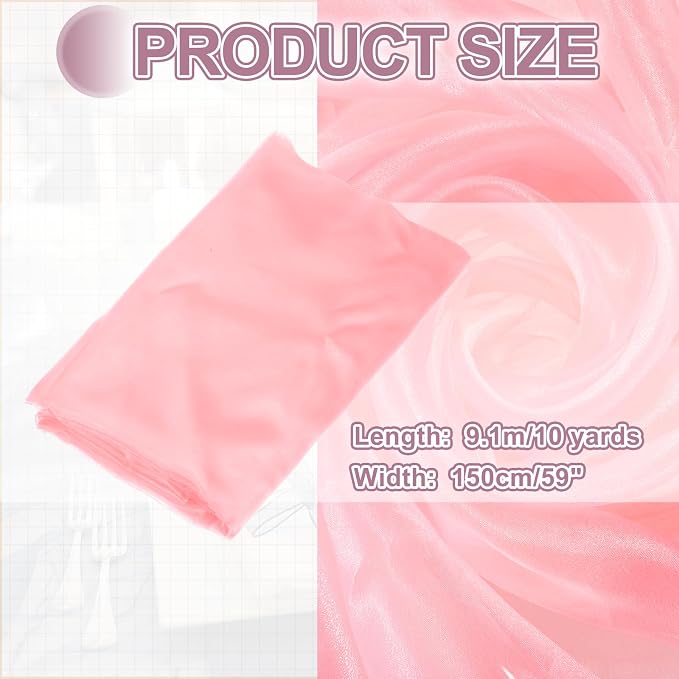 MECCANIXITY Iridescent Sheer Organza Fabric, 10 Yards x 59 Inches Solid - Image 2