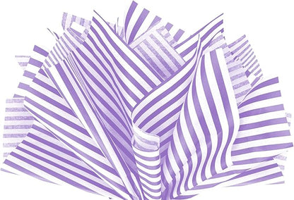Flexicore Packaging Lilac Purple Pin Stripe Print Gift Wrap Tissue Paper Size: by FlexicorePackaging
