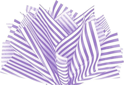 Flexicore Packaging Lilac Purple Pin Stripe Print Gift Wrap Tissue Paper Size: by FlexicorePackaging