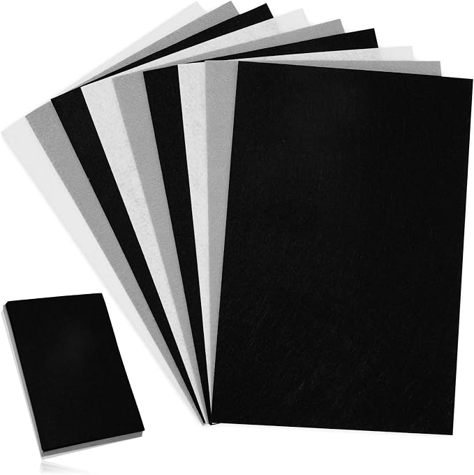 Whaline 18Pcs Felt Fabric Sheets Soft Thick Assorted Black Grey White Craft by Whaline