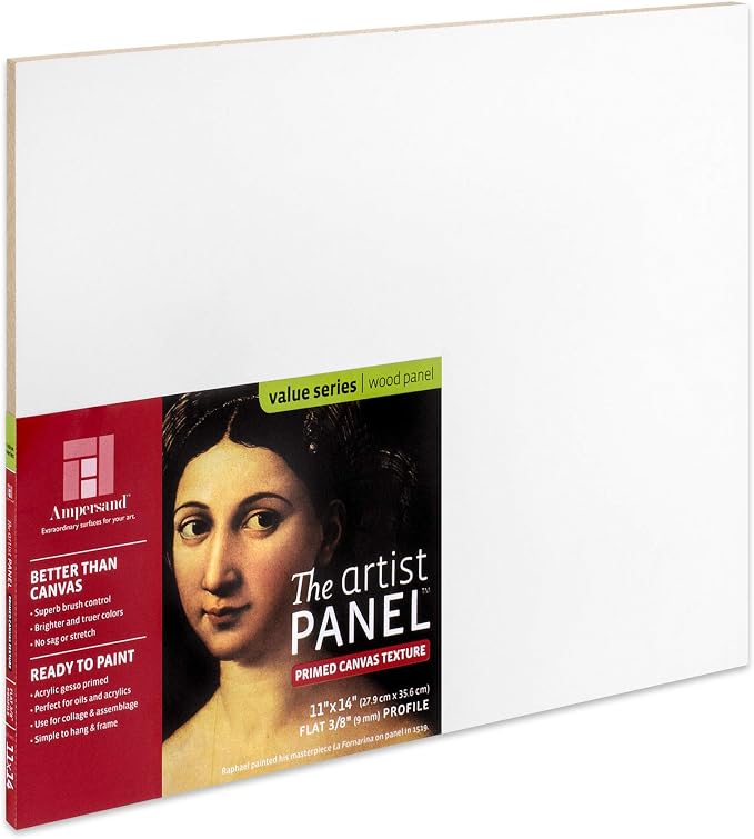 Ampersand Art Supply Wood Gesso Art Painting Panel: Canvas Texture, 3/8 Inch by AmpersandArtSupply