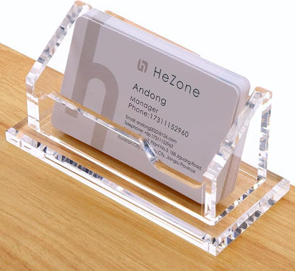 Acrylic Card Holder Clear Horizontal Business Card Organizer Stand - Image 8