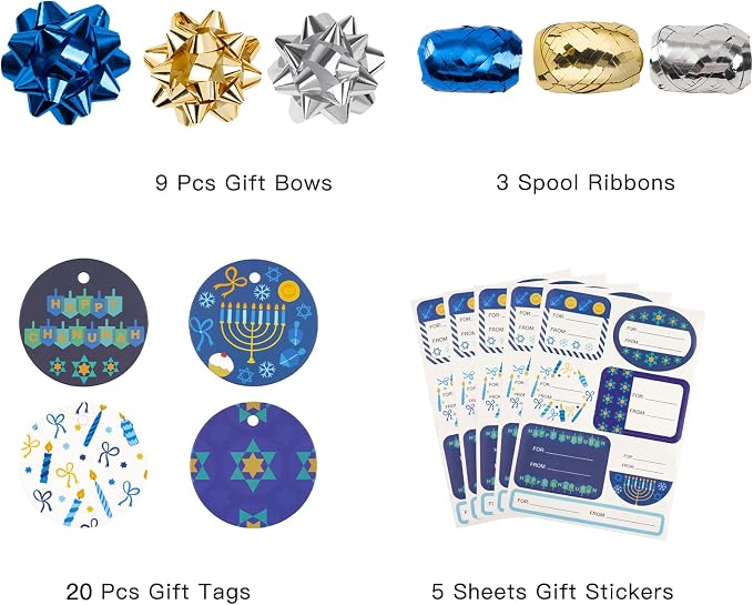 WRAPAHOLIC Hanukkah Wrapping Paper Set - Image 6