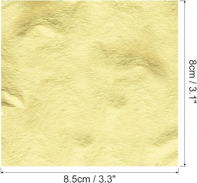 MECCANIXITY Gold Leaf Foil Sheet, Bright Golden Leaf Papers, 3.3 x 3.1inch - Image 2