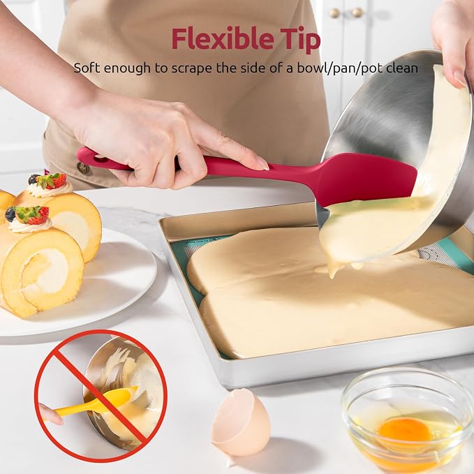 U-Taste Silicone Spatula Set: 600ºF High Heat Resistant, Seamless Food Grade - Image 4