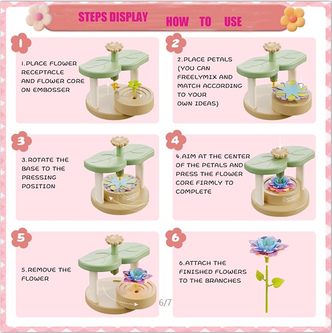 Toys for Girls 3 4 5 6 7 8 9 10 Years Old, Fabric Flower Bouquets for Girls - Image 6
