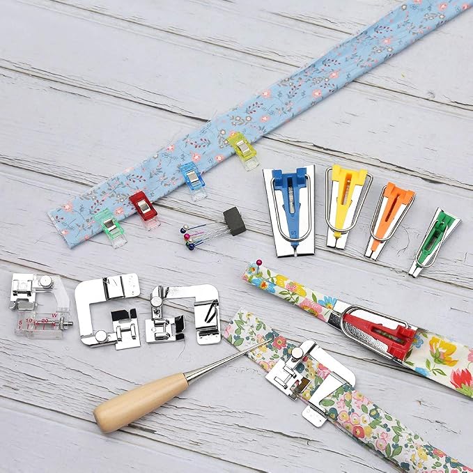 LUNARM Bias Tape Tool Kit with Instruction, 5 Sizes Bias Tape Maker with 4 Pcs - Image 3