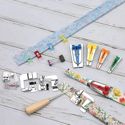 LUNARM Bias Tape Tool Kit with Instruction, 5 Sizes Bias Tape Maker with 4 Pcs - Image 3
