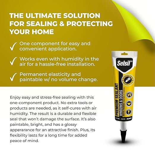 Selsil Siliconized Super Acrylic Latex Sealant, Indoor & Outdoor Paintable Caulk - Image 4