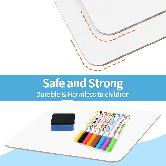 Dry Erase Lapboards Student Pack of 12, 9x12 inch Double Sided White Boards - Image 3
