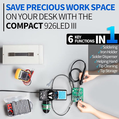 YIHUA 926 III 60W Digital Display Soldering Iron Station Kit w 2 Helping Hands - Image 3