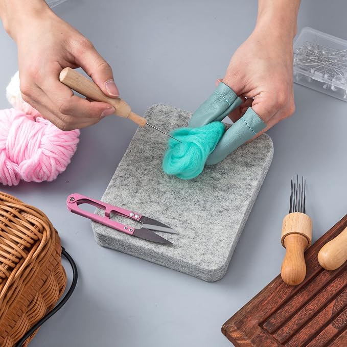 Amylove 2 Pcs Needle Felting Pad Needled Felting Mat Wool Supplies Thick Firm - Image 5