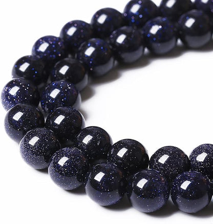 45PCS 8mm Blue Sandstone Gemstone Beads Beads Natural Stone Round Loose Beads - Image 3