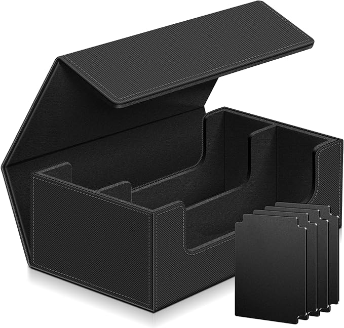 1200+ Card Deck Case for Trading Cards, Leather Commander Card Storage Box by Homthy