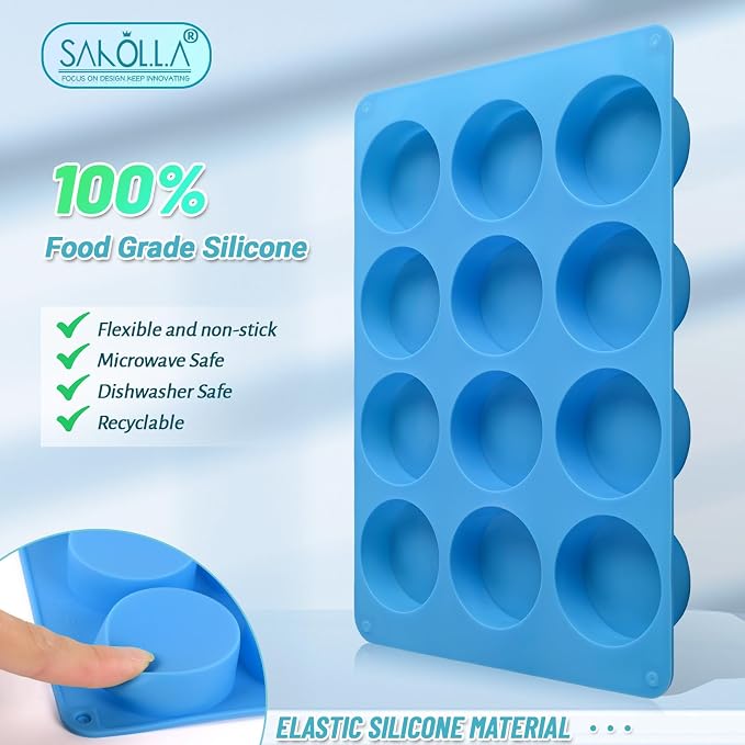 Sakolla 2 PCS Round Chocolate Cookie Molds, Cylinder Silicone Mold, Mini Soap - Image 2