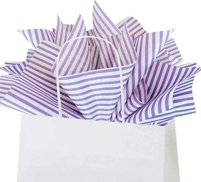 Flexicore Packaging Lilac Purple Pin Stripe Print Gift Wrap Tissue Paper Size: - Image 4