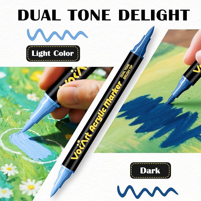 VOKART 60 Colors Acrylic Paint Markers - Image 3