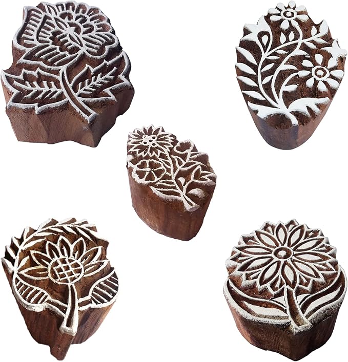 Royal Kraft Floral Wooden Printing Stamps by RoyalKraft