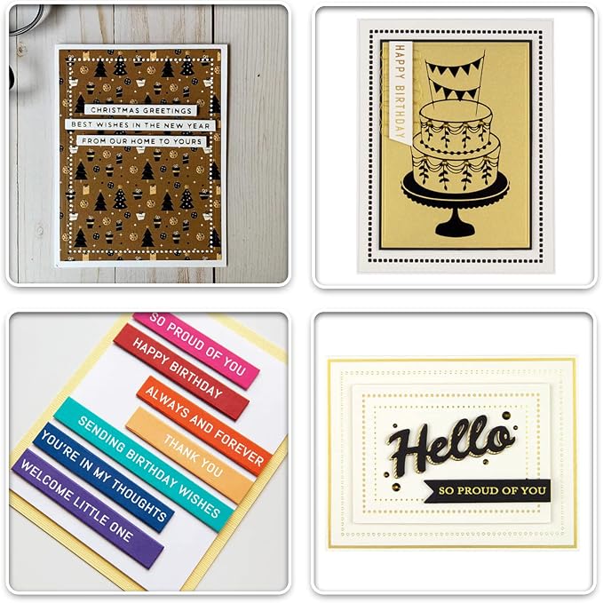 ORIGACH Elegant Everyday Sentiments Words Hot Foil Plate and Die Cuts Sets - Image 6