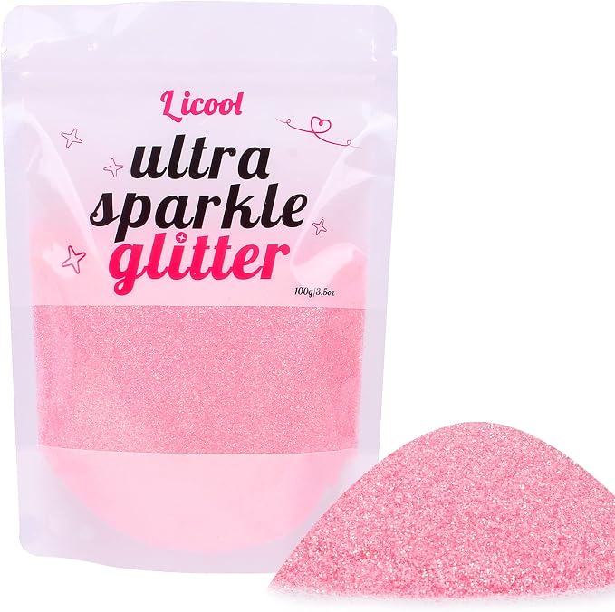 Holographic Fine Glitter, 100g/3.5oz Extra Fine Glitters Powder Packs by LICOOL+GLITTER