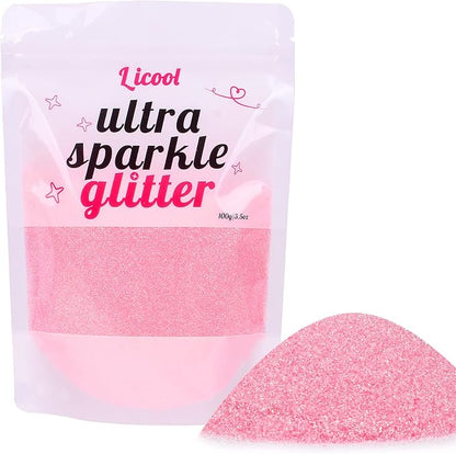 Holographic Fine Glitter, 100g/3.5oz Extra Fine Glitters Powder Packs by LICOOL+GLITTER