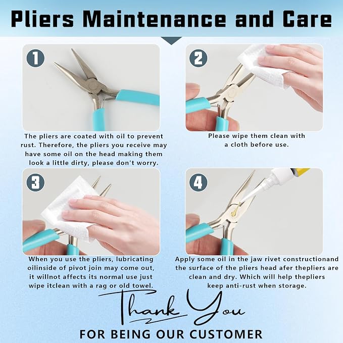 5 Pcs Jewelry Making Pliers Tools, Includes Needle, Bent & Zipper Pliers - Image 4