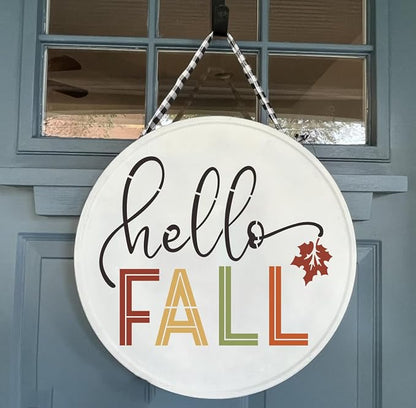 Fall Stencils for Painting on Wood 12”, Thanksgiving Stencil Round Hello - Image 3