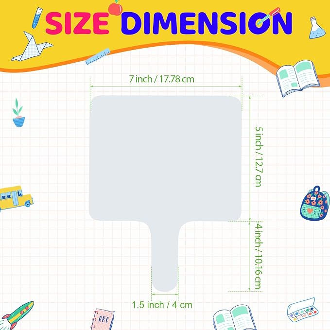 30 Pcs Dry Erase Answer Paddle 7 x 9 Inch Handheld Wooden White Board Double - Image 2