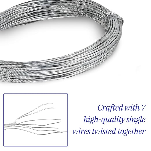32.8 Feet/10m Stainless Steel Picture Hanging Wire, Heavy Duty Metal Wire - Image 3