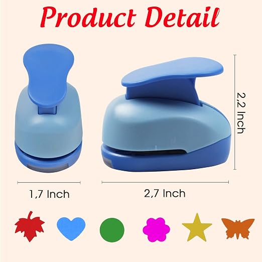 Set 6 Craft Hole Punch 1-inch, Craft Punchers - Image 4