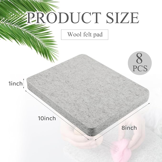 Amylove 8 Pcs Needle Felting Pad Needled Felting Mat Wool Supplies Thick Firm - Image 2