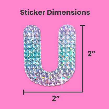StickerBeans® Rhinestone Alphabet Letter Sticker U - Image 4