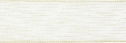 MEEDEE Glitter Gold Wired Ribbon 2.5 Inch Horizontal Stripes Polka Dot - Image 8