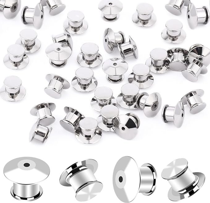 DECYOOL 100PCS Metal Locking Pin Backs, Pin Keepers Clasp Pin Backs Locking by DECYOOL