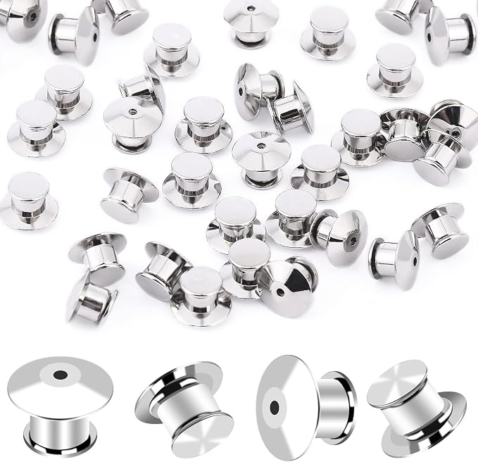 DECYOOL 20PCS Metal Locking Pin Backs, Pin Keepers Clasp Pin Backs Locking by DECYOOL