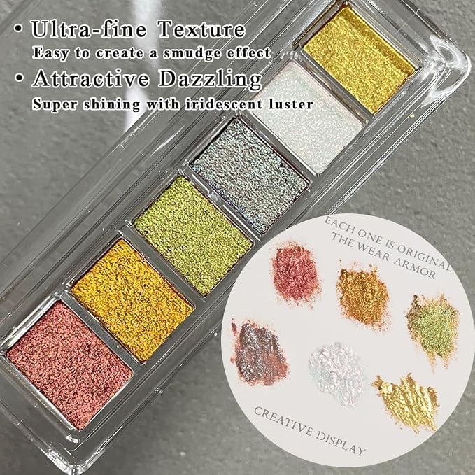 6 Colors Solid Metallic Nail Glitter Powder Set, Holographic Chameleon Sparkly - Image 5