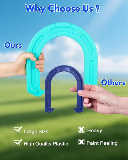 Giant Horseshoe Game Set for Adults and Family – 10" Oversized Lawn Toss Game - Image 2