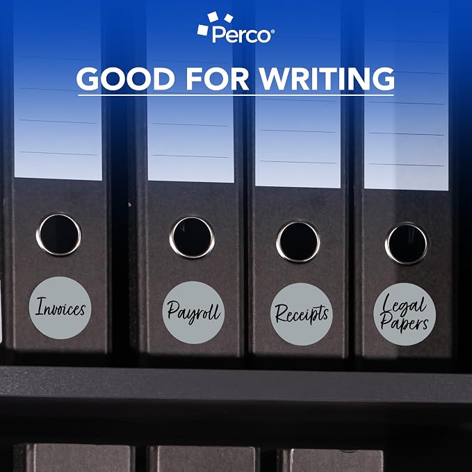Perco Grey 3-Inch Round Circle Dot Sticker Labels - Image 6