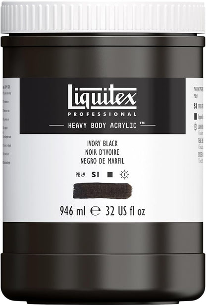 Liquitex Professional Heavy Body Acrylic Paint, 32-oz Pot, Ivory Black by Liquitex
