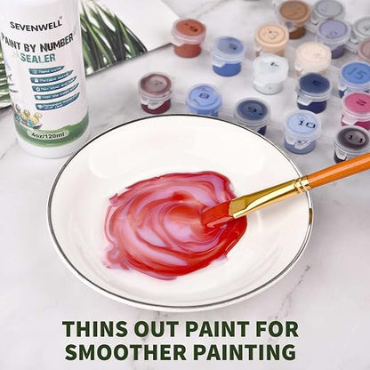SEVENWELL Gloss Varnish for Acrylic Painting, Paint by Numbers Sealer, Acrylic - Image 7