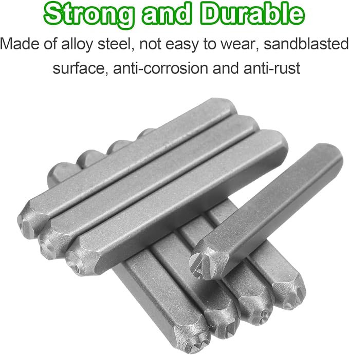HARFINGTON 36pcs Metal Stamping Kit 1/4" Steel Uppercase Letter and Number - Image 5
