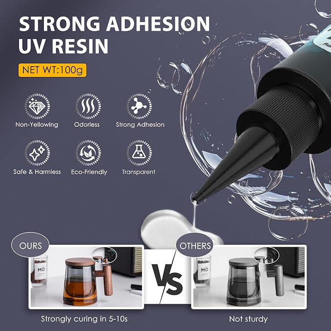 100g UV Resin for Bonding, Akisey UV Glue for Repairing Glass, Resin Decoration - Image 3